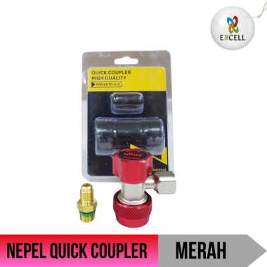 Nepel QC Quick Coupler Model Kran Putar R134a Isi Freon Ac Mobil - Merah