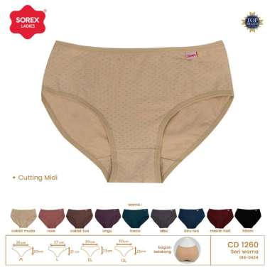 Sorex Celana Dalam Wanita Midi Basic Comfort Chic Adem Lembut Pori-pori CD 1260 M