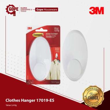 3M COMMAND CLOTHES HANGER GANTUNGAN BAJU MODEL OVAL