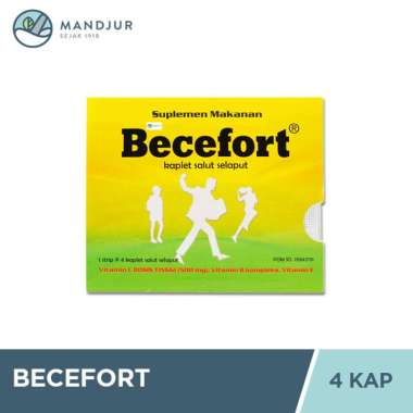 Becefort 4 Kaplet - Kombinasi Vitamin C 500 mg, B kompleks, dan E