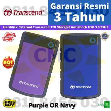 Harddisk Transcend StoreJet 25H3 1TB Hardisk External Antishock Blue
