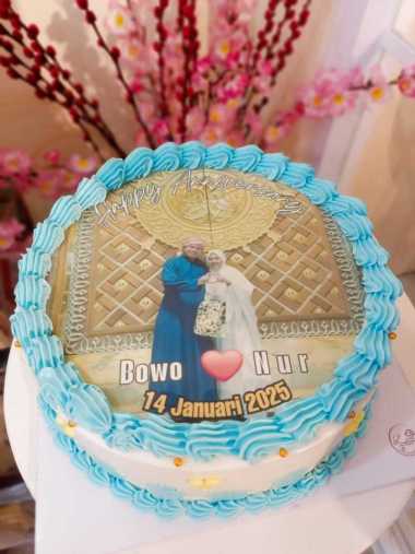 cake printing edible kue ultah cake black forest Printing cake D20Cm