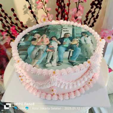 cake printing edible kue ultah cake black forest Printing cake D20Cm