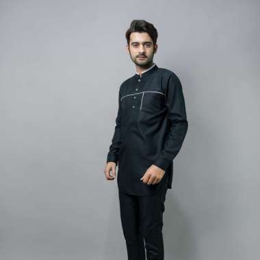 Katsae - Achmad Baju Koko Kurta Dewasa Toyobo Lengan Panjang Material Katun Adem - Maroon HITAM XXL