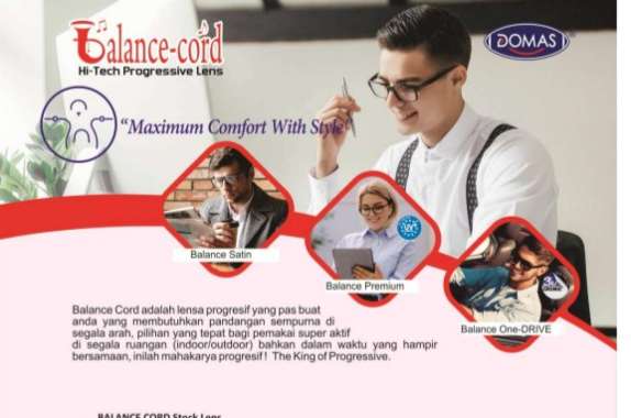 LENSA PROGRESIF SENSIBLE PHOTOCROMIC BALANCE CORD SATIN RX GOSOK DOMAS GREY