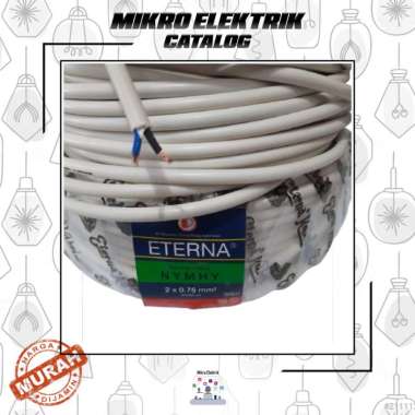 Kabel Eterna NYMHY 2 x 0,75 MM Per Meter Serabut Tembaga Isi 2