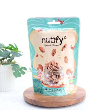 50G Almond Garlic & Seasalt Snack Kacang Almond NUTIFY