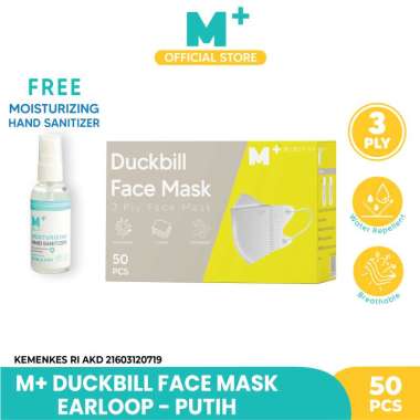 Masker Duckbill Earloop M+ 3 Ply - Duckbill Face Mask Isi 50 Pcs