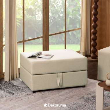 Dekoruma MICHI Storage Sofa Stool Kain / Sofa Penyimpanan Barang Kain Krem