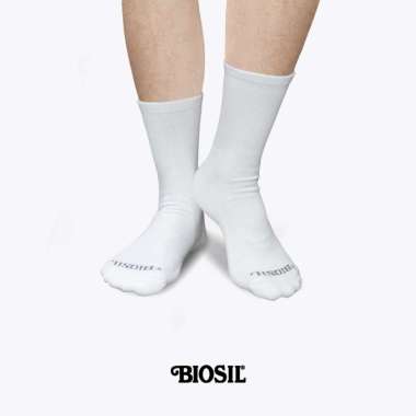 BIOSIL Men Sport Medium Sock Anti Bacteria - Kaos Kaki Pria Olahraga Panjang Anti Bakteri ABU MUDA M