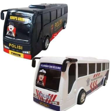 Mainan Anak Laki laki Mobil Bus Polisi Miniatur Bis Brimob Dorong Anak