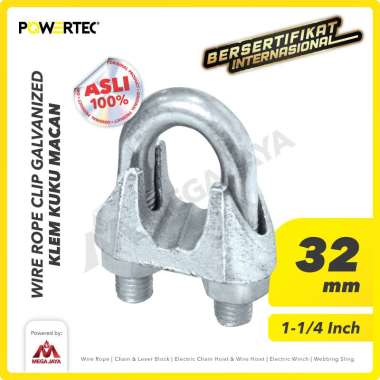 Wire Rope Clip - Klem Seling Kuku Macan Galv 30-32mm - 1-1-4" POWERTEC