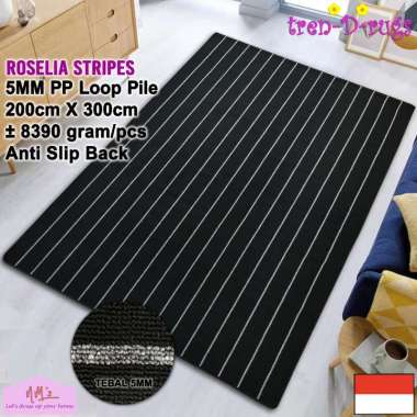 Tren-D-rugs Karpet salur stripe garis line permadani modern alas lantai kamar tidur ruang tamu jumbo