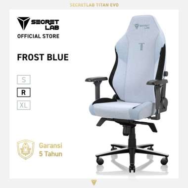 Secretlab TITAN Evo 2022 SoftWeave™ Plus Kursi Gaming—Frost Blue (Ukuran Regular)