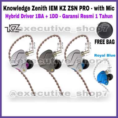 Earphone Knowledge Zenith KZ - ZSN PRO - Hybrid IEM 1DD+1BA - Blue
