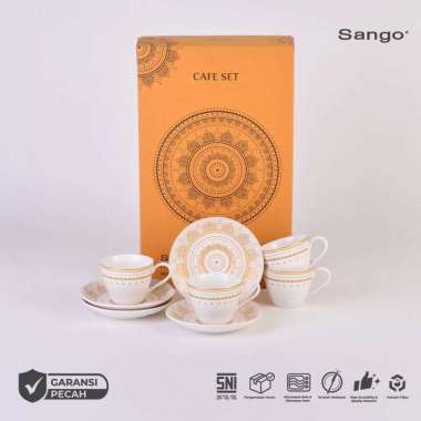SANGO SANGO Set Cangkir Mandala White (Isi 8) Set Cangkir + Rak B