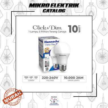 Hannochs Click & Dim 10 Watt Lampu LED 3 Pilihan Terang Cahaya
