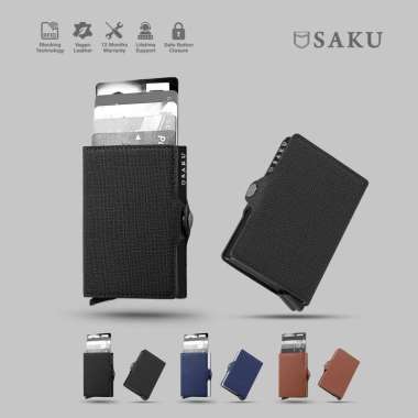 SAKU Dompet Kartu Pria Wanita Card Holder Dompet Kecil anti RFID Wallet Dompet Mini | Textured Twin 