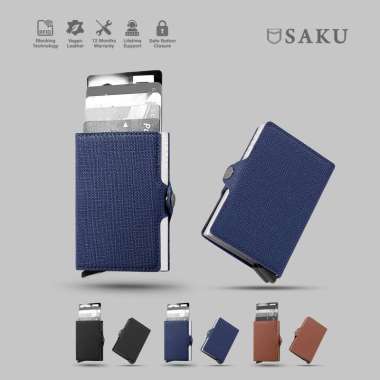 SAKU Dompet Kartu Pria Wanita Card Holder Dompet Kecil anti RFID Wallet Dompet Mini | Textured Twin 