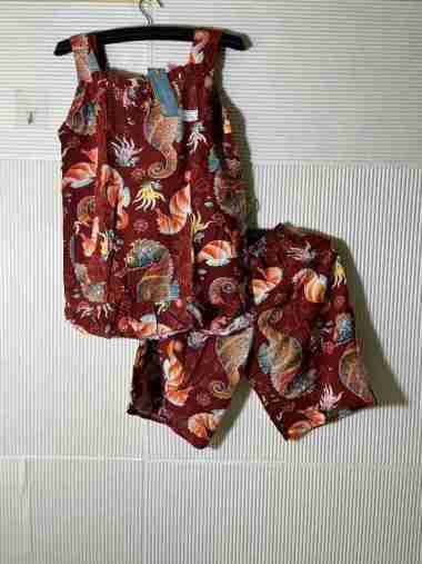 setelan kencana ungu hot pants 33 label biru - stelan baju tidur HP 33 KUB motif C