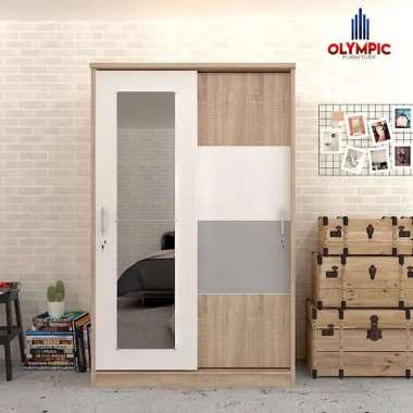 Olympic LSD Navaro Lemari Pakaian Sliding Minimalis 120cm - 3 Pilihan Warna