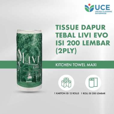 Tissue Dapur Tebal LIVI EVO Kitchen Towel Maxi isi 200 lembar (2ply)