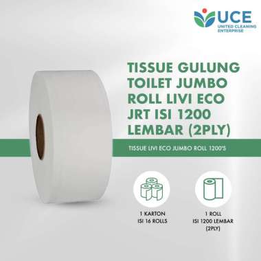 Tissue Gulung Toilet Jumbo Roll LIVI ECO JRT isi 1200 lembar (2ply)