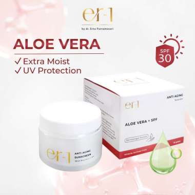 er-1 by dr. Erna Anti Aging Sunscreen with Aloe Vera + SPF - Moisturizer Day Cream UV Matahari - Ski