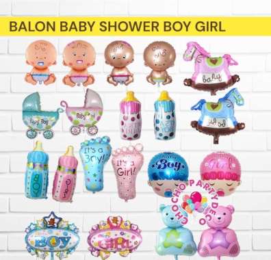 (1pc) balon foil mini baby shower girl kereta girl