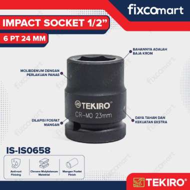 Tekiro Impact Socket 1/2 inch 6 PT 24 mm / mata sock impact
