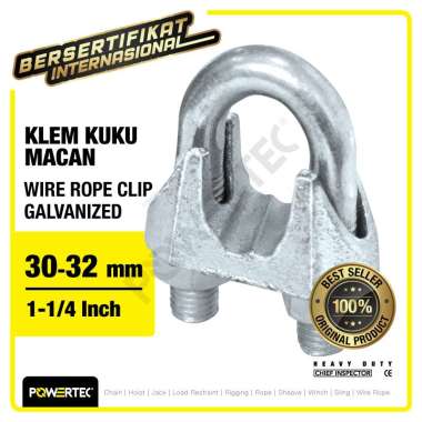 Wire Rope Clip - Klem Seling Kuku Macan Galv 30-32mm - 1-1-4" POWERTEC