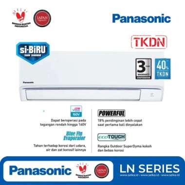 AC PANASONIC CS/CU-LN5AKJ 1/2PK SI-BIRU + PASANG DEPOK AC + MATERIAL