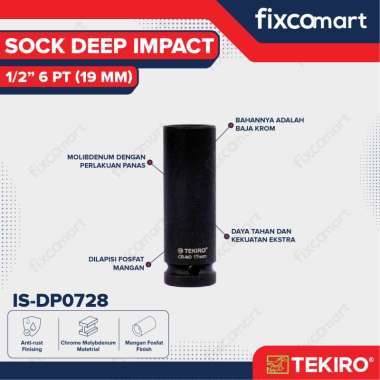 Tekiro deep impact socket 1/2 inch 6 PT 17 mm / mata sock