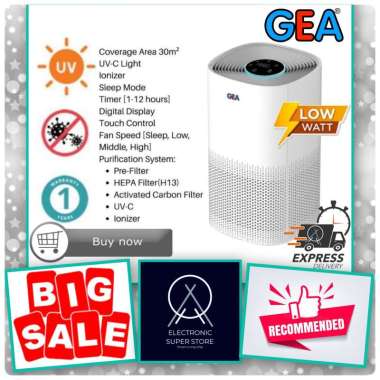 AIR PURIFIER 30m2 GEA KJ255F UV-C LIGHT SUPER VIRUS KILLER HEPAFILTERS