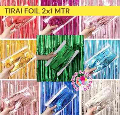 [2x1 mtr] curtain foil / tirai foil / rumbai tirai emas/ rumbai emas - tirai rosegold hitam
