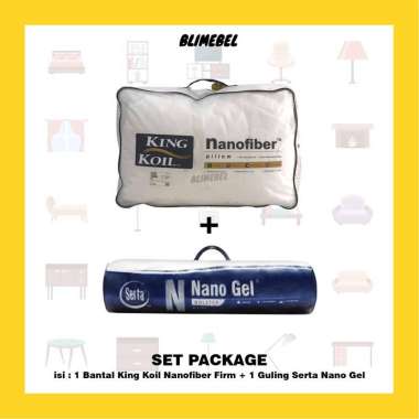 PAKET Bantal King Koil Nano Fiber Firm + Guling Serta Nano Gel +PackingKempes