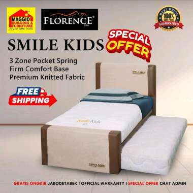 KASUR SPRINGBED FLORENCE - KASUR ANAK SORONG 3IN1 SMILE KIDS - FLORENCE 120 x 200