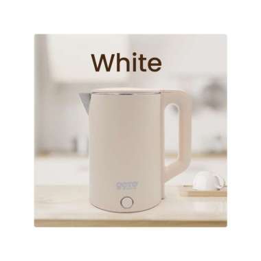 Goto Sola Electric Kettle Teko Listrik Pemanas Air Stainless Steel White