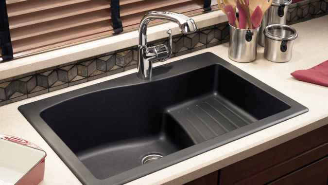Sink Bak Cuci piring Hitam Granit Level Black