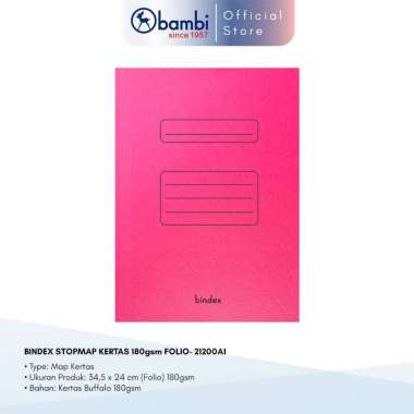 Bindex Stop Map / stopmap Kertas Folio - F4 180gsm Red