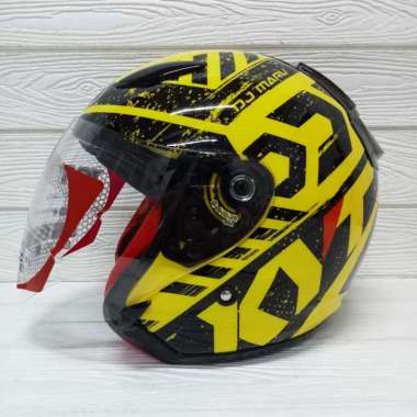 HELM HALF FACE KYT DJ MARU KYT DJMARU MOTIF #16 YELLOW XL