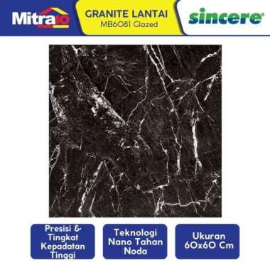 Sincere Granite Lantai MB6081 Glazed 60x60 Cm Glossy Hitam
