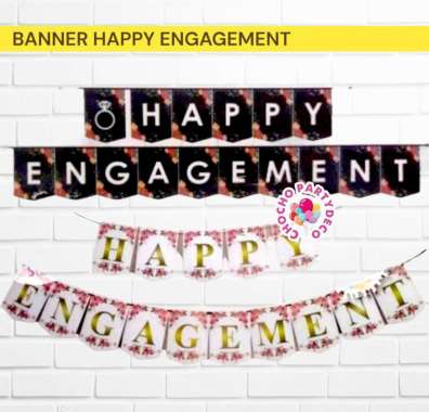 (1pc) Bunting flag happy engagement banner happy engagement bunting flag lamaran banner lamaran Hita