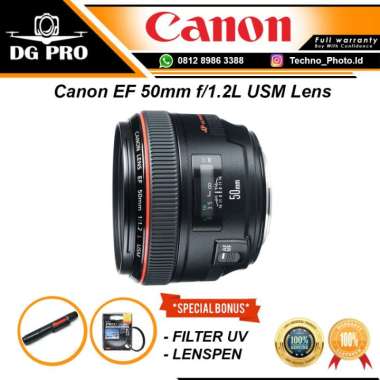 Lensa Canon EF 50mm F1.2 L USM Fix Lens Bokeh Original DLSR Camera