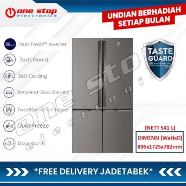 [GARANSI RESMI] ELECTROLUX EQE6000A-B / EQE 6000 AB Kulkas Multi Door 541 L