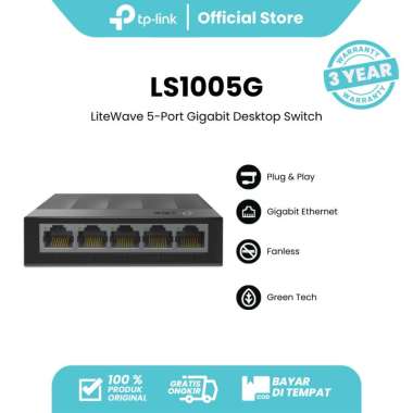 TP-LINK LS1005G 5-Port 10/100/1000Mbps Desktop Switch