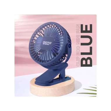 Goto Clip Mini Fan Rotating Kipas Angin Meja Mini Jepit Portable USB BLUE ECO