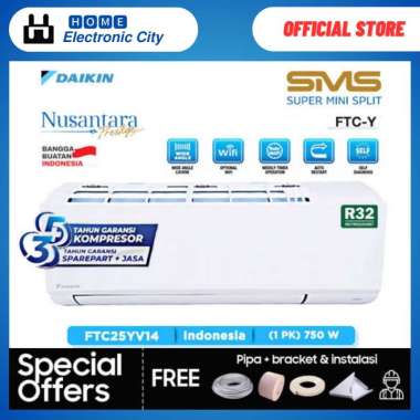 AC DAIKIN FTC25YV14 1 PK 750W STANDARD 1 PK TURBO COOLING R32 (9.000 BTU/h) GARANSI RESMI PAKET INST