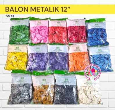 (100pc) Balon metalik 12” Pak - BALON METALIK PAK - BALON METALIC pak - balon latex pak Merah