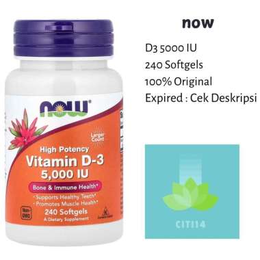 Now D3 5000IU 240 Gels Now Vit D3 5000IU
